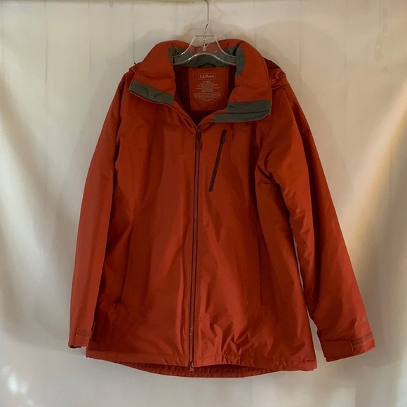 1226 L.L. Bean Orange Winter Storm Hooded Insulated Coat - Picture 3 of 16